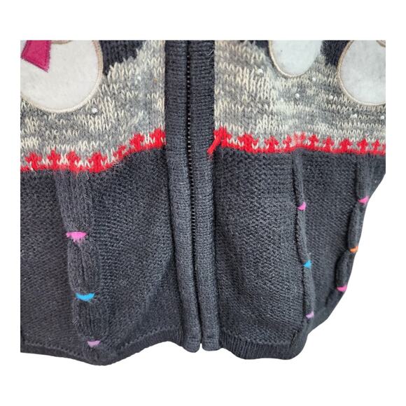 Designers Originals Studio Sweater Women’s LARGE Christmas Black Snowman Holiday - Picture 12 of 16